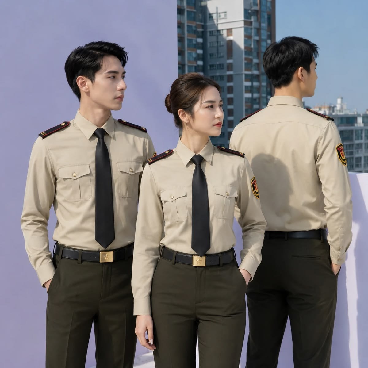 Law enforcement and security personnel wearing durable tactical uniform with badge and shoulder patches – Uniformcraft Dubai